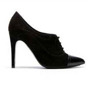 Barbara Bui Black Lace Up Oxford Booties Shoes, SZ 37